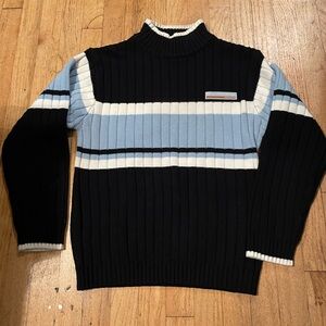 South Pole Black and Light Blue Turtleneck Sweater